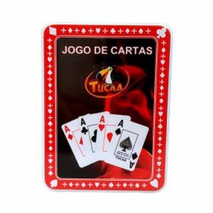 Jogo de Baralho Duplo C/ Case de Lata 108 Cartas em Plástico ASILVA