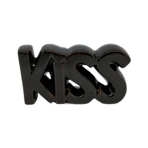 Palavra Kiss Decorativa 11x6cm em Cerâmica Inter Ponte