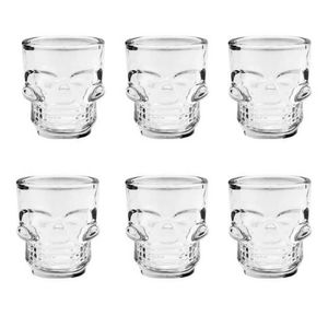 Conjunto de copos de vidro de caveira com 6 peças de 265ml Lyor