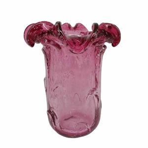 Vaso de vidro espinho rosa 19x24cm Rio Master