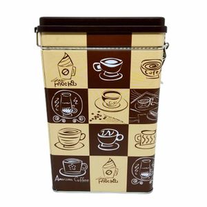 Lata com fechamento hermético coffe 8x12x19cm Dolce Home