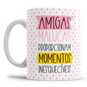 Caneca de porcelana Amigas 330ml Sude Presentes