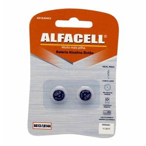 Bateria Alcalina Botao Ag13 / Lr144 1-5V Com 2 Peças Na Cartela Alfacell