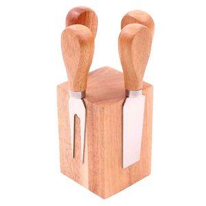 Jogo para Queijo Inox e Mdf 4 Peças UniHome