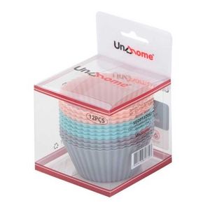 Jogo forma muffins cores sortidas 12 peças silicone UniHome