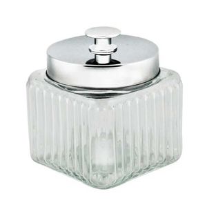 Pote C/ Tampa de Metal 1,6L 10x14cm em Vidro Lyor
