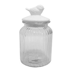 Pote de Vidro Boião Pássaro 1 Litro 10x21cm 20 Comercial