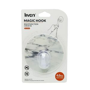 Gancho auto adesivo de plástico modelos sortidos 9cm Livon