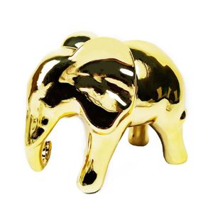 Elefante dourado em cerâmica 16cm Mart Mart Moas