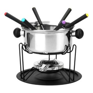 Conjunto para Fondue em Inox com 11 peças  medindo 7-5 cm altura x 15 cm diâmetro Casita