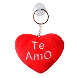 Chaveiro C/ Ventosa Coração Te Amo em Pelúcia 12cm Wellmix