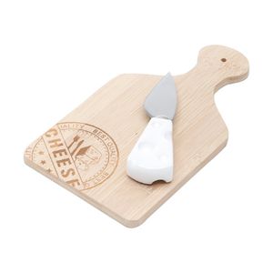 Tábua de bambu com faca de inox 23x11cm Lyor Coliseu Presentes