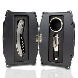 Kit de vinho estojo barril pvc 3 peças aço inox Unihome