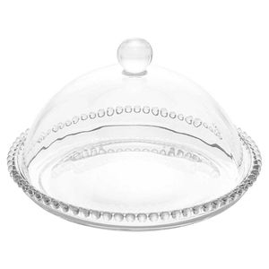 Queijeira de Cristal Pearl 20x12cm em Vidro Rojemac