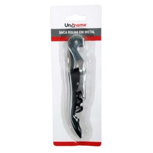 Saca rolha de metal preta 12cm UniHome