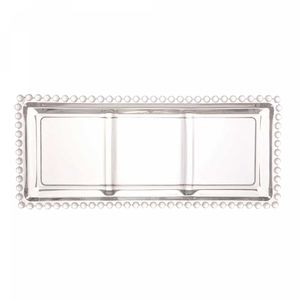 Petisqueira Cristal C/3 Divisões Pearl  30x13x3cm Rojemac