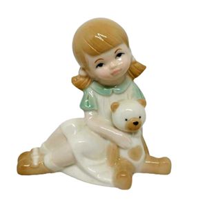 Menina Urso Porcelana 13x8x13cm Bom Years