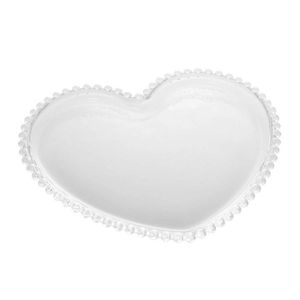 Prato Cristal Coração Pearl 30x25x2cm Rojemac