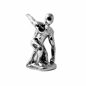 Homem Atleta Braço Esticado Decorativo 15cm em Porcelana Livon