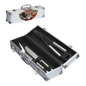 Kit Churrasco 4 Peças C/ Maleta em Aço Inox Uncommom