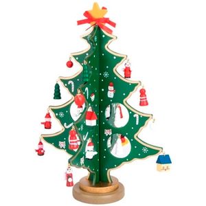 Árvore de Natal Decorativa de Mesa 28 Peças em MDF Fartex