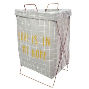 Cesto de Roupa 50x23cm em Tecido C/ Suporte em  Metal Amigold