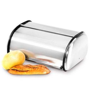 Porta Pão em Aço Inox e Plástico Kehome