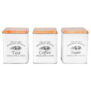 Jogo de Latas Vintage 3 Peças em Metal Dolce Home