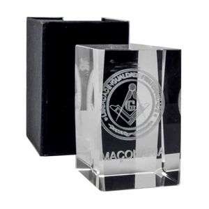 Cubo Decorativo Maçonaria em Vidro 5x5x8cm Forbees