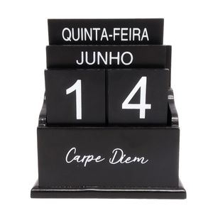 Calendário Decorativo 15x13cm  em MDF Golden Rio