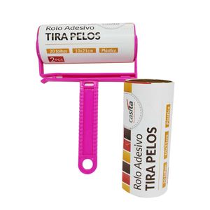 Rolo Adesivo Tira Pelos 2 Peças 10x21cm em Plástico Imporiente