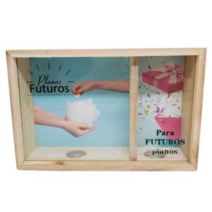 Cofre Decorativo de Madeira e Visor em Vidro 24x5,5x16cm Bom Years  Bom Years