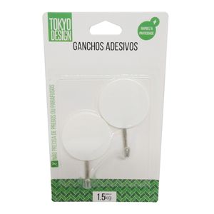Jogo de Ganchos Adesivos 2 Peças em Aço Inox /Plástico MultiArt