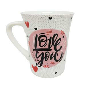 Caneca Love You 340ml em Porcelana 10x10x8,6cm Dolce Home