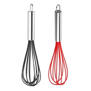 Batedor de Ovos em Silicone 25,5cm  C/ Cabo em Aço Inox Cores Sortidas UniHome