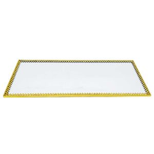 Bandeja Decorativa Espelhada 26x11cm em Metal Gold Youbai  Youbai
