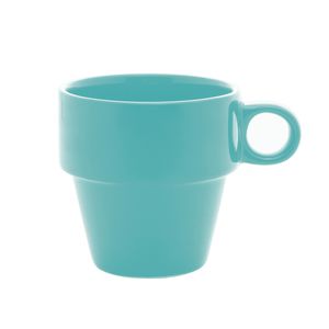 Xicara Empilhável 90ml em Cerâmica Verde Lyor