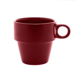 Xicara Empilhável 90ml em Cerâmica Vermelho Lyor
