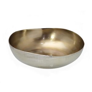 Centro de Mesa Decorativo 30x30x8cm em Alumínio Silver Mabruk