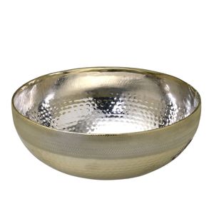 Centro de Mesa Decorativo 21x21x9,5cm em Metal Gold Mabruk