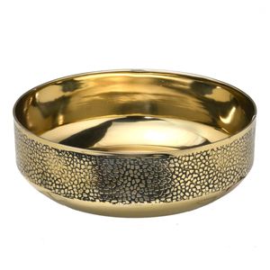 Centro de Mesa Decorativo 27,5x27,5x9cm em Alumínio Gold Mabruk