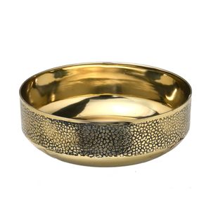 Centro de Mesa Decorativo 20,5x20,5x9cm em Metal Gold Mabruk