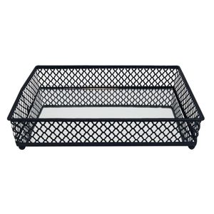 Bandeja Espelhada Barcelona Decorativa 21x13x5cm em Ferro Preto Lyor