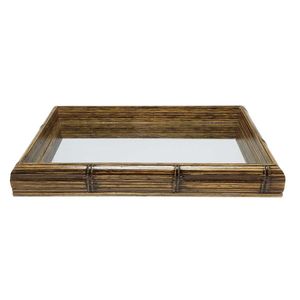 Bandeja Bambu C/ Espelho 30x18cm Decorex