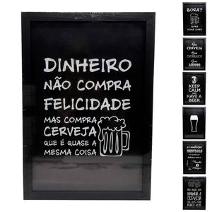 Porta Tampinha Decorativo  de Madeira 22x30x3cm Vipa Vipa Comércio