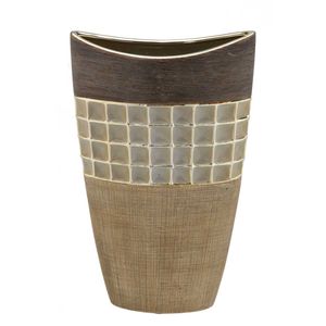 Vaso Decorativo de Cerâmica 22x8,5x35cm Mabruk