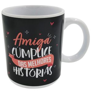 Caneca *Amiga*  300ml em Porcelana Sude Presente Sude Presentes