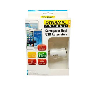 Carregador Dual Usb Automotivo Dynamic Energy, Batiki