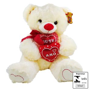 Urso de Pelúcia Frase: Eu Te Amo 41cm em Poliéster Fizzy