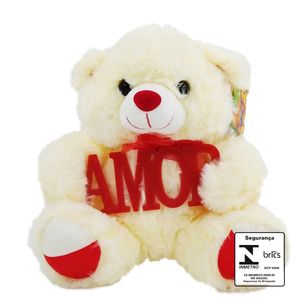 Urso de Pelúcia "Amor" 25x23x20cm em Poliéster Fizzy